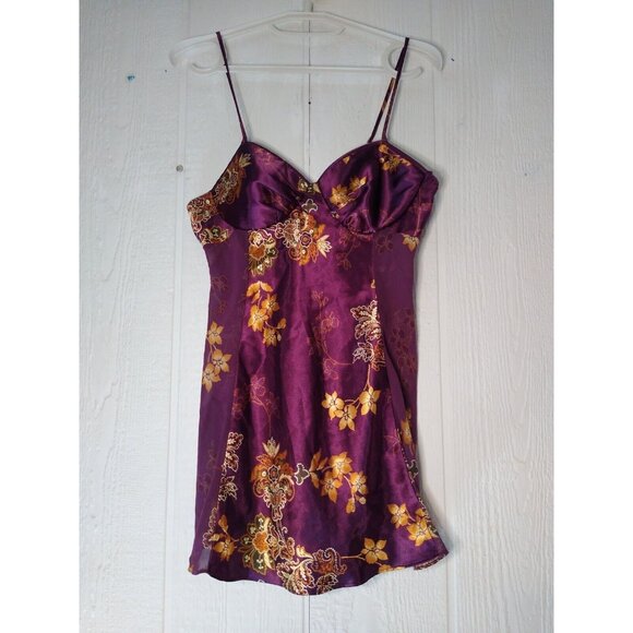 Cinema Etoile Other - Vintage Seductive Wear By Cinema Etoile Baby Doll Negligee Women's M Wine Floral